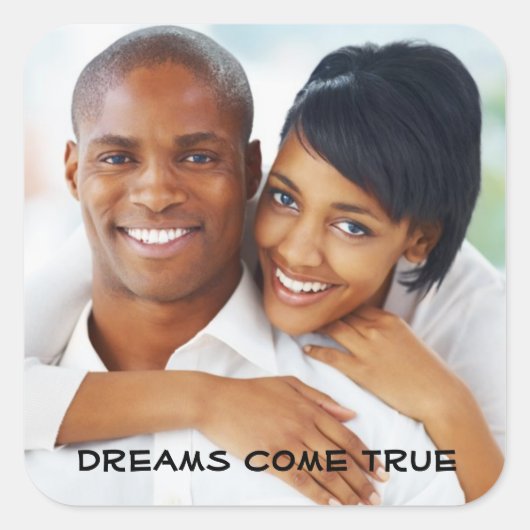 写真結婚のブライダルシャワーモダン婚約 スクエアシール (正面)