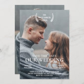 写真結婚のポスターモダンミニマル セーブザデート (正面/裏面)