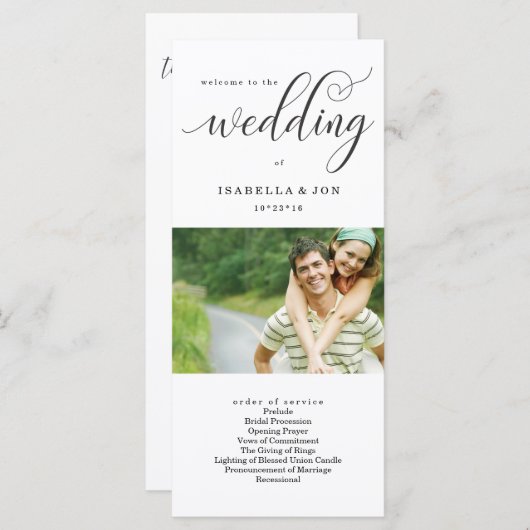 写真結婚のミサ/セレモニープログラムファン プログラム (正面/裏面)