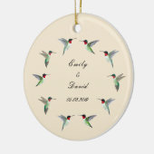 写真結婚のルビーの喉のハミングバード セラミックオーナメント (左)
