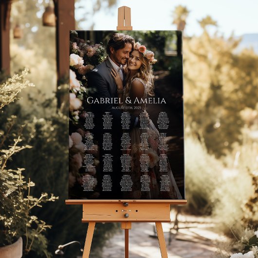 写真結婚の座席表エレガントモダン ポスター