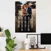 写真結婚の座席表17エレガント表 ポスター (ホームオフィス)
