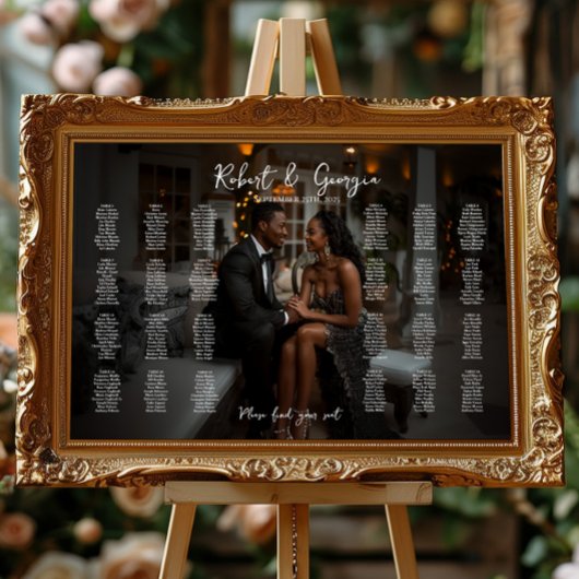 写真結婚の座席表24エレガント表 ポスター