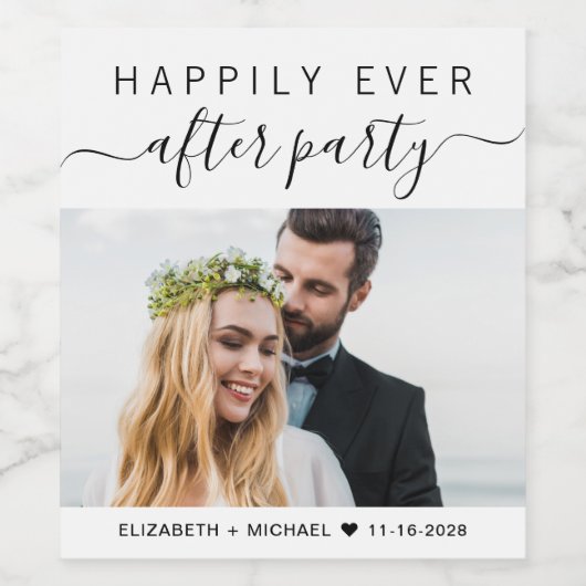 写真結婚の後ずっと楽しパーソナライズされたい ワインラベル (シングルラベル)