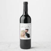写真結婚の後ずっと楽しパーソナライズされたい ワインラベル (正面)