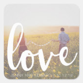 写真結婚の愛と結婚 スクエアシール (正面)