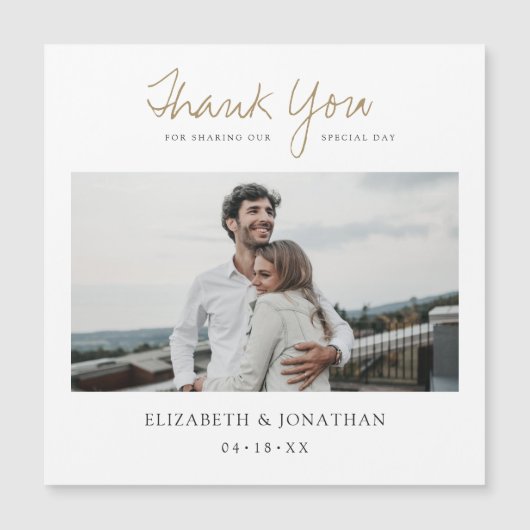 写真結婚の感謝のマグネット (正面)