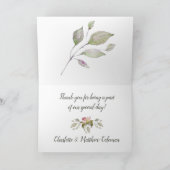 写真結婚の感謝の水の色のバラソフトピンク サンキューカード (内部)