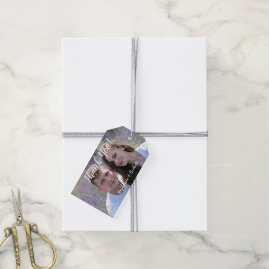 写真結婚の感謝 ギフトタグ (より糸付き)