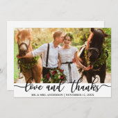 写真結婚の感謝 |愛とカー感謝していド サンキューカード (正面/裏面)