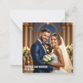 写真結婚の手書きサンキューカードメモ ノートカード (正面)