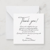 写真結婚の手書きサンキューカードメモ ノートカード (裏面)