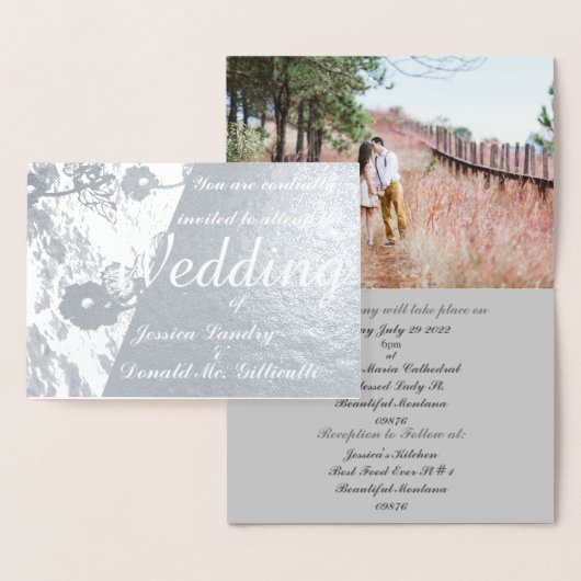 写真結婚の招待状フォイル 箔カード (ディスプレー)