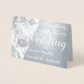 写真結婚の招待状フォイル 箔カード (正面)