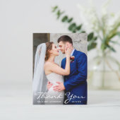 写真結婚の新郎新婦ありがとう ポストカード (スタンド正面)