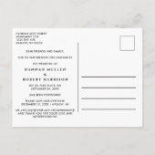 写真結婚の期日の延期シンプル変更 案内ポストカード (裏面)