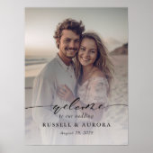 写真結婚の歓迎の印モダン書 ポスター (正面)