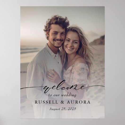 写真結婚の歓迎の印モダン書 ポスター (正面)