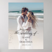 写真結婚の歓迎サインと書エレガント道 ポスター (正面)