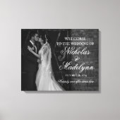 写真結婚の歓迎サインエレガント書 キャンバスプリント (正面)