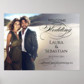 写真結婚の歓迎サインエレガント書 ポスター (正面)