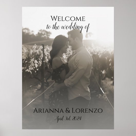 写真結婚の歓迎サインエレガント書 ポスター (正面)