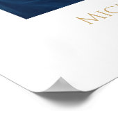 写真結婚の歓迎サインエレガント金ゴールド ポスター (角)