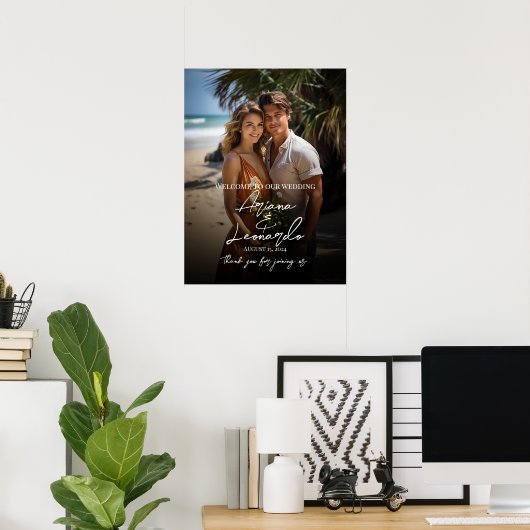 写真結婚の歓迎サインモダン書 ポスター (ホームオフィス)