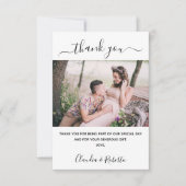 写真結婚の白いサンキューカード サンキューカード (正面)