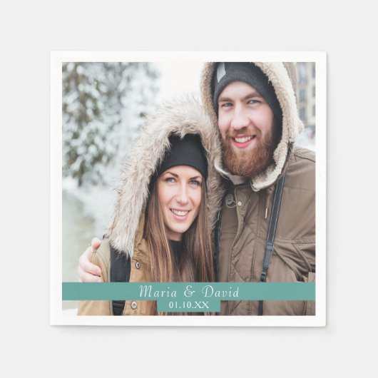 写真結婚の緑の名前 スタンダードカクテルナプキン (正面)