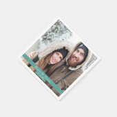 写真結婚の緑の名前 スタンダードカクテルナプキン (角)