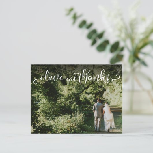 写真結婚の追加エレガント、愛と感謝していの ポストカード (スタンド正面)