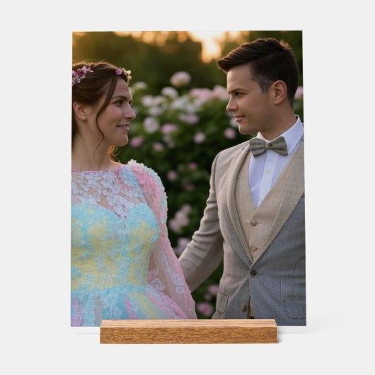 写真結婚の追加カスタマイズ アクリルサイン (正面)