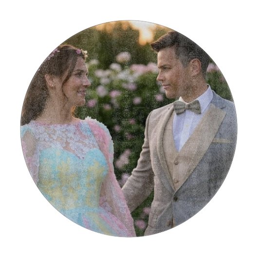 写真結婚の追加カスタマイズ カッティングボード (正面)