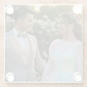 写真結婚の追加カスタマイズ ガラスコースター (裏面)