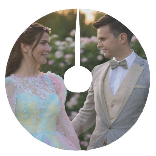 写真結婚の追加カスタマイズ ブラッシュドポリエステルツリースカート (正面)