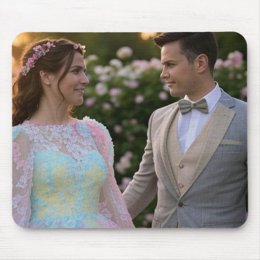 写真結婚の追加カスタマイズ マウスパッド (正面)