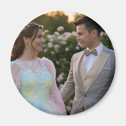 写真結婚の追加カスタマイズ マグネット (正面)