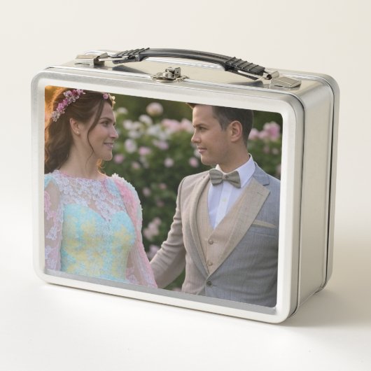 写真結婚の追加カスタマイズ メタルランチボックス (正面)