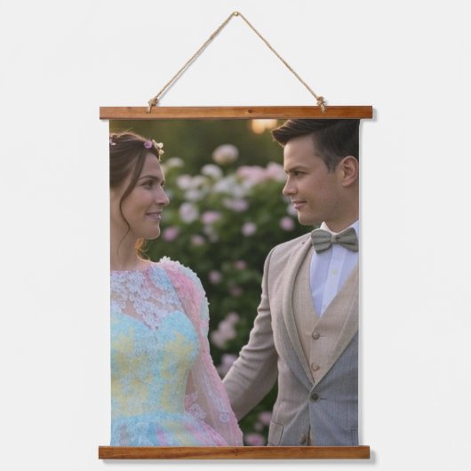 写真結婚の追加カスタマイズ 吊り下げ型タペストリー (正面)