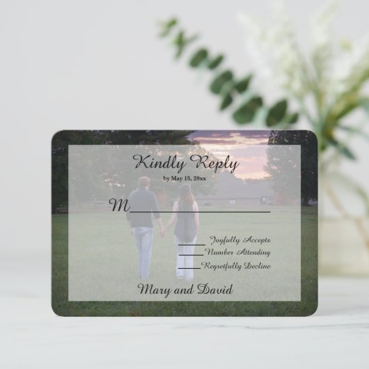 写真結婚の 出欠カード (スタンド正面)