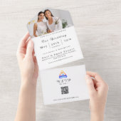 写真結婚の – QRコード – LGBTQ – ツイン炎シンボル オールインワン招待状 (貼ってはがせる)