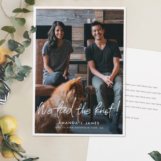 写真結婚のElopementカーモダンド 案内状