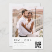 写真結婚のQRコードのミニマルエレガントリスト 招待状 (裏面)