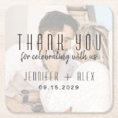 写真結婚のThanks You Coaster スクエアペーパーコースター (正面)