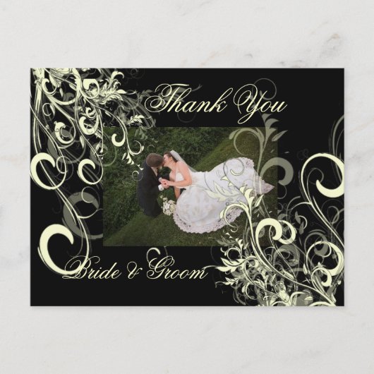 写真結婚はがきに感謝 ポストカード (正面)