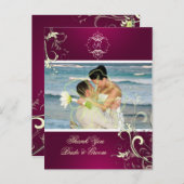 写真結婚はがきに感謝 ポストカード (正面/裏面)