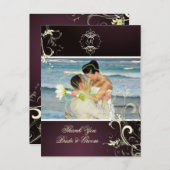 写真結婚はがきに感謝 ポストカード (正面/裏面)