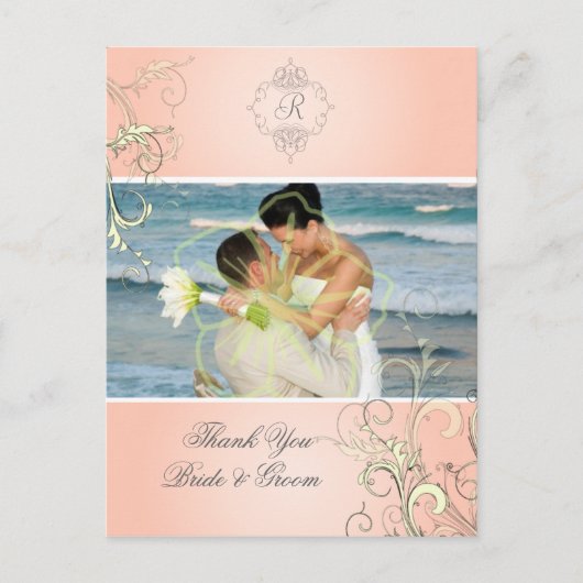 写真結婚はがきに感謝 ポストカード (正面)