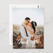 写真結婚やパーティーの手書に感謝 ポストカード (正面/裏面)